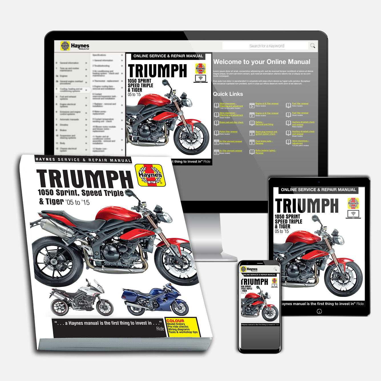 Triumph 1050 Sprint ST, Speed Triple & Tiger (2005-2015) Haynes