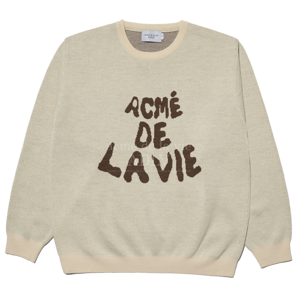 アクメドラビ(acme' de la vie) ADLV FRONT FULL LOGO KNIT BEIGE