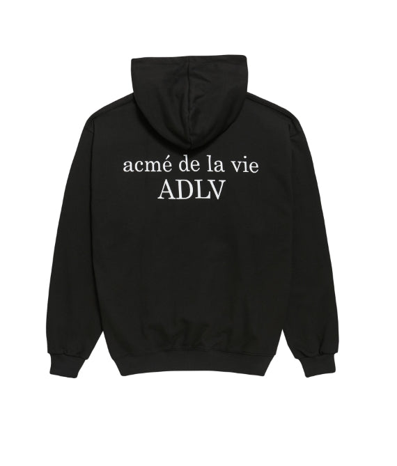 アクメドラビ(acme' de la vie) ADLV BABY FACE HOODIE BLACK YELLOW T