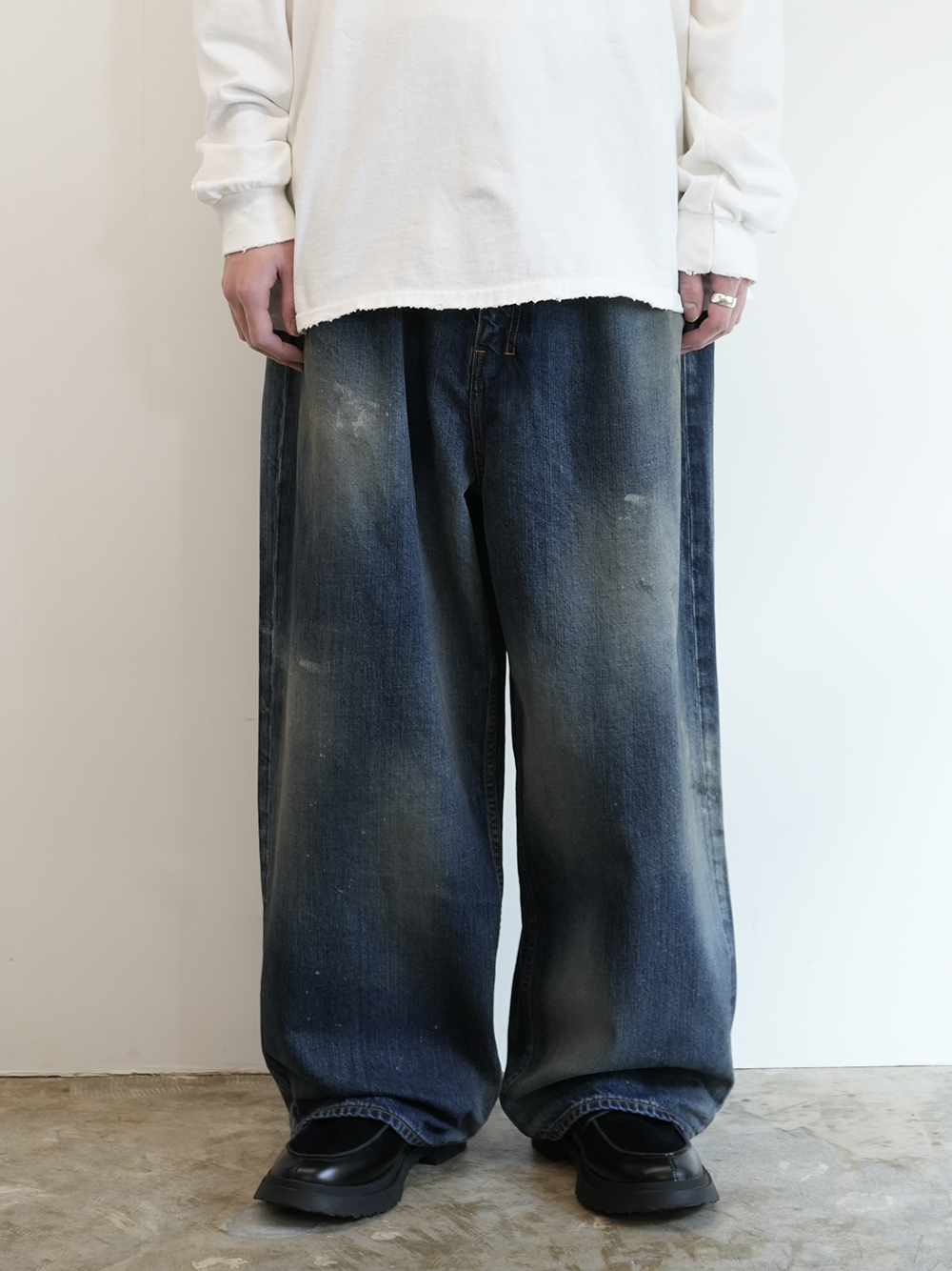 ANCELLM AGING WIDE DENIM 5P PANTS – unexpected store