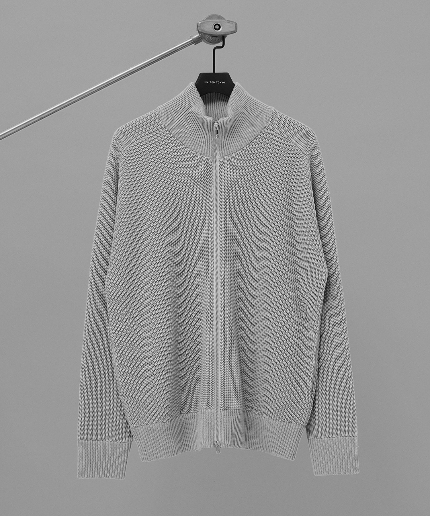 残りわずか｜再入荷なし〉ウールリブジップドライバーズニット(1 GREY