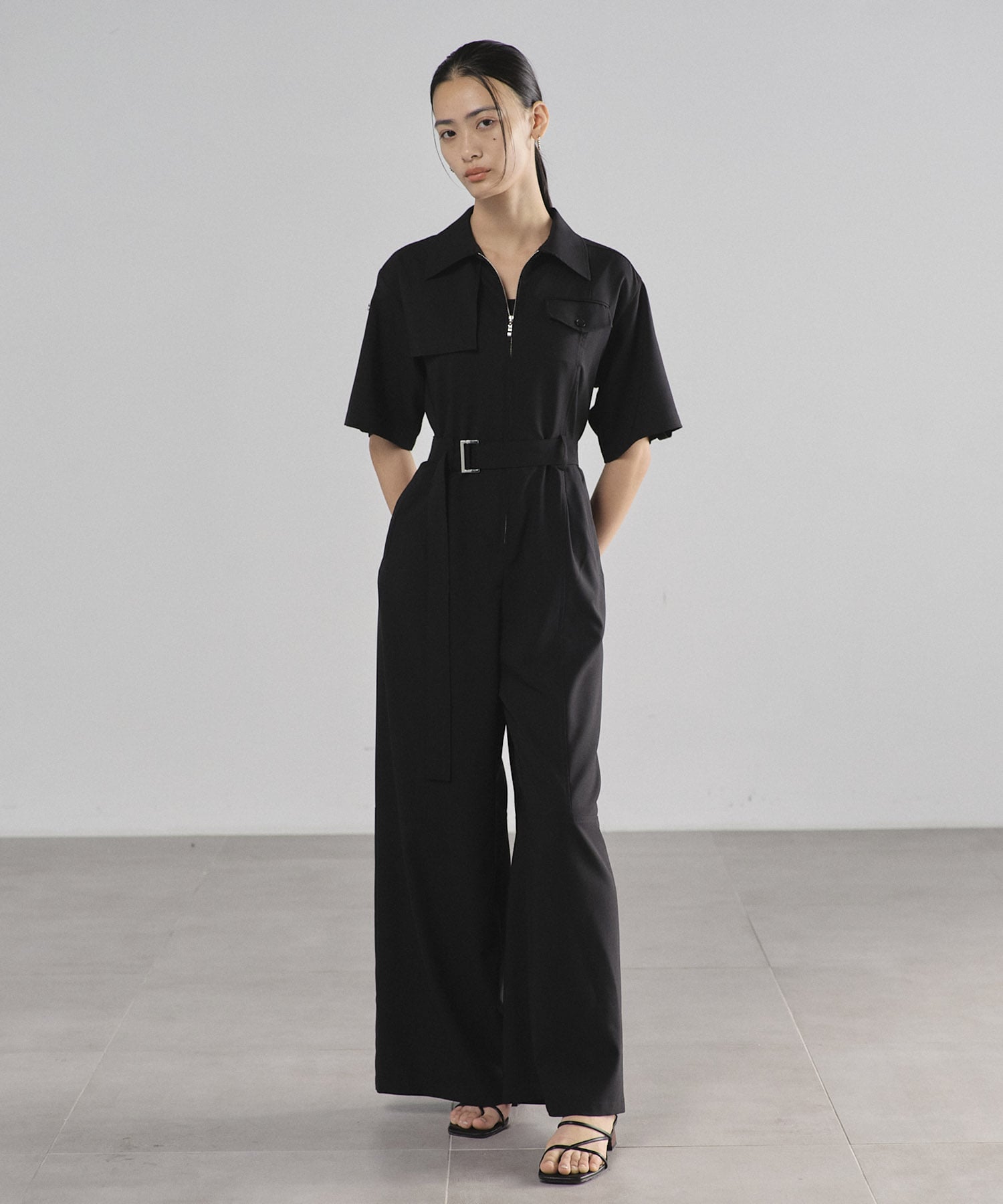 ハーフSLVイージージャンプスーツ(1 BLACK): : ウィメンズ｜UNITED