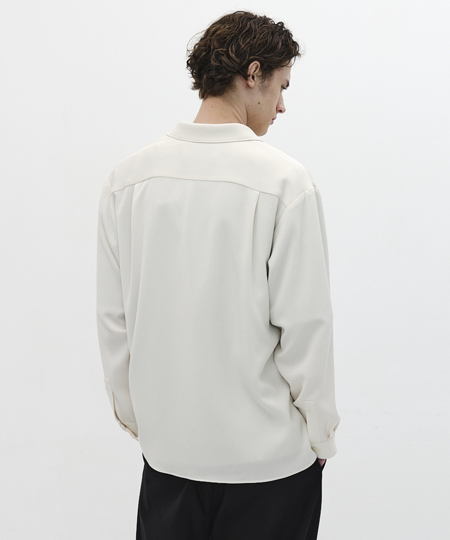 COLD DRY PLEATS ロングスリーブシャツ(1 OFF WHITE): : メンズ