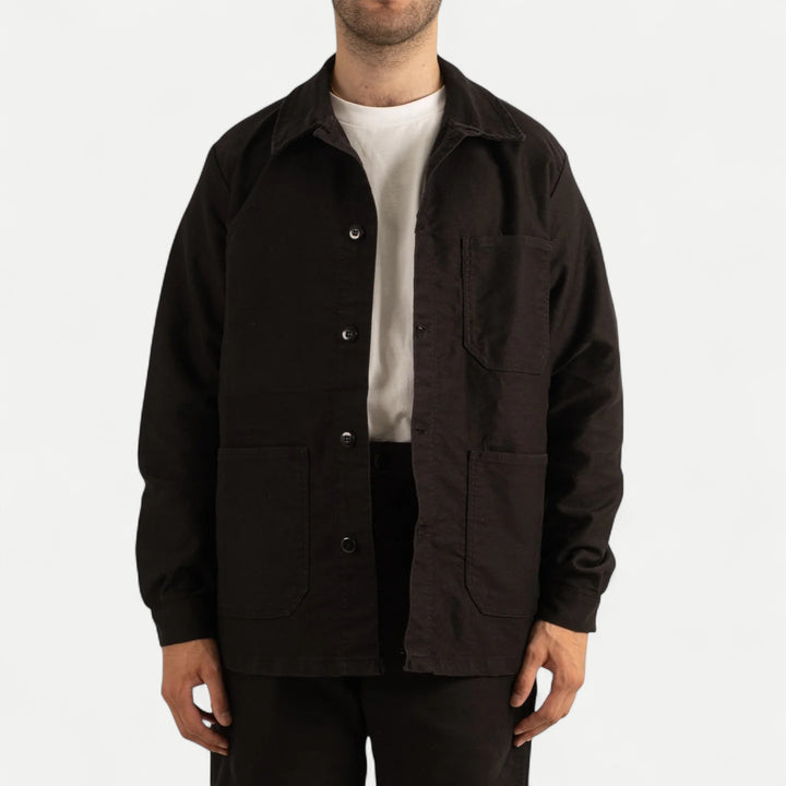 FRENCH MOLESKIN CHORE JACKET - BLACK — Universal Surplus