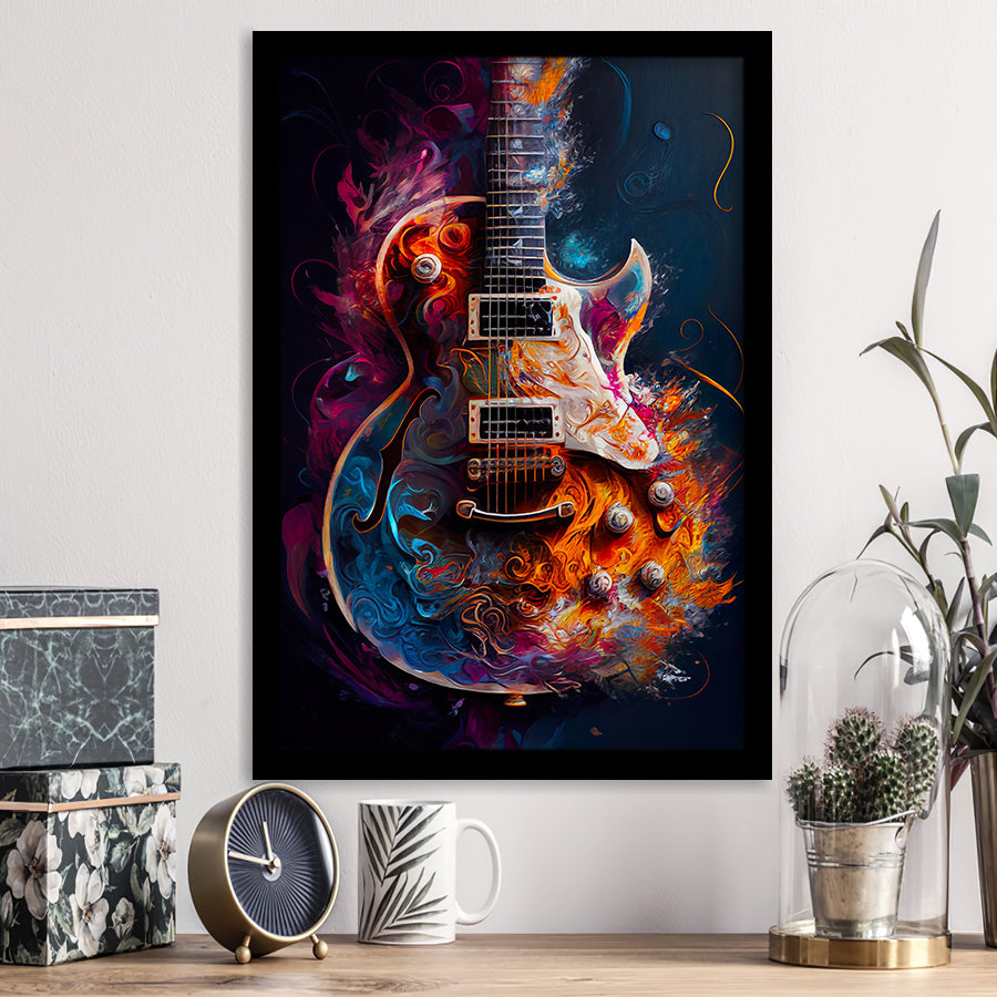 Electric Guitar Music Room Painting Art V3 Framed Art Prints Wall