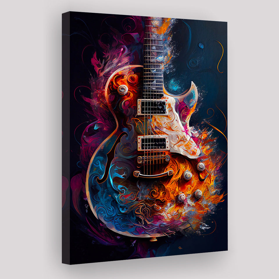 Electric Guitar Music Room Painting Art V3 Canvas Prints Wall Art