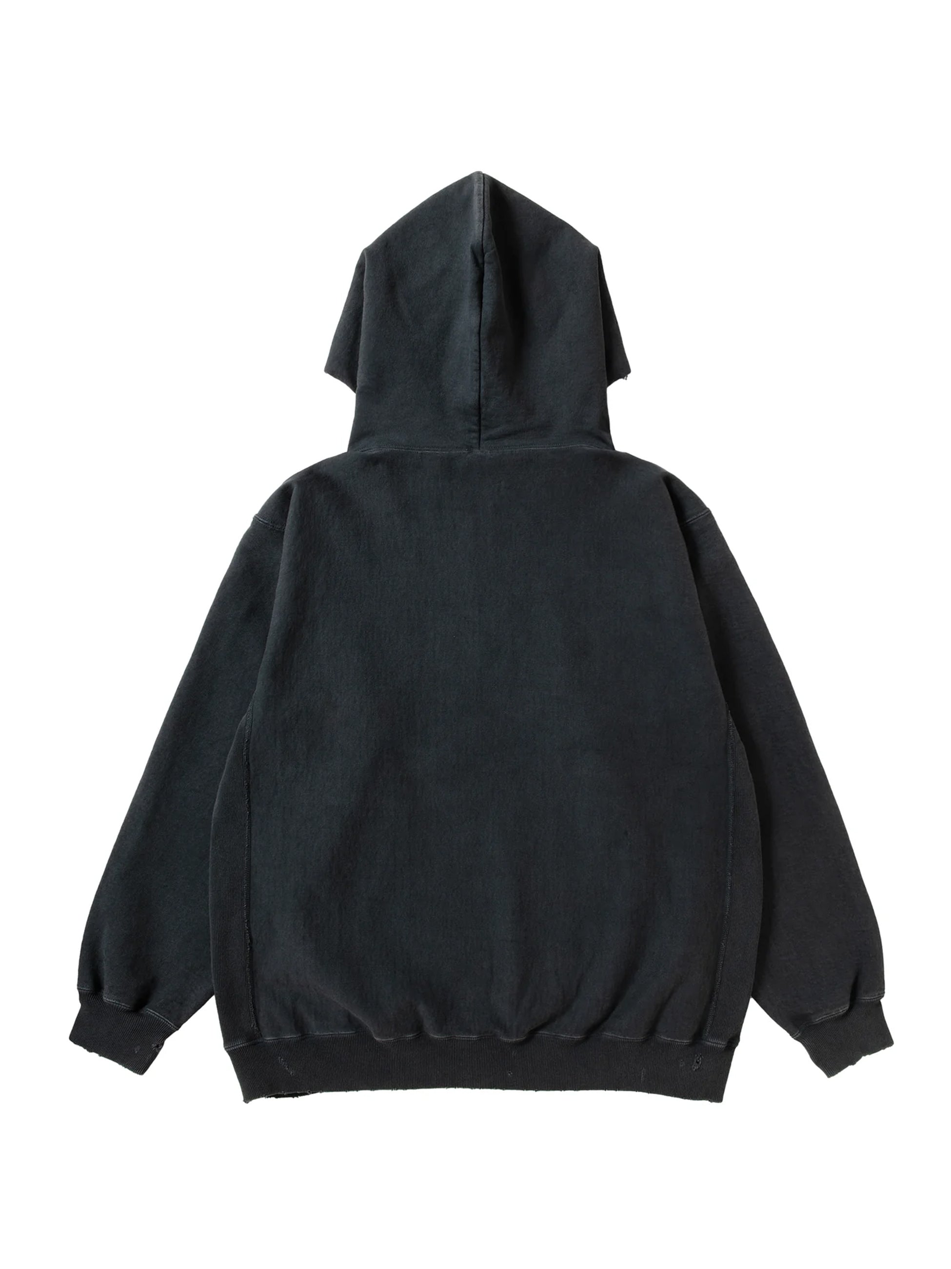 NEXUS Ⅶ -ネクサスセブン】DAMAGED HALF ZIP HOODY / FADE BLACK