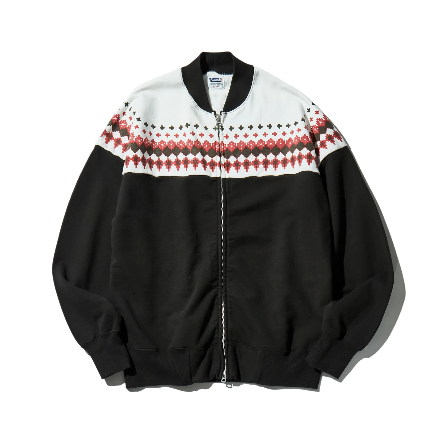 雪柄 スノーパターン SNOW ジップアップスウェット ダブルジップ