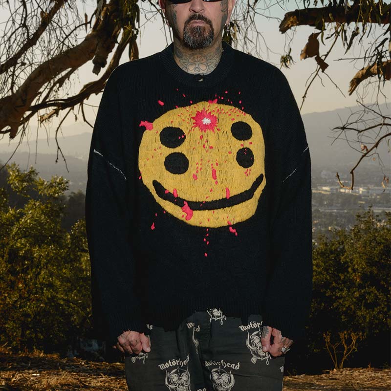 セントマイケル SM-YS1-0000-C07 CP_CREW KNT / SMILE / BLK Cactus