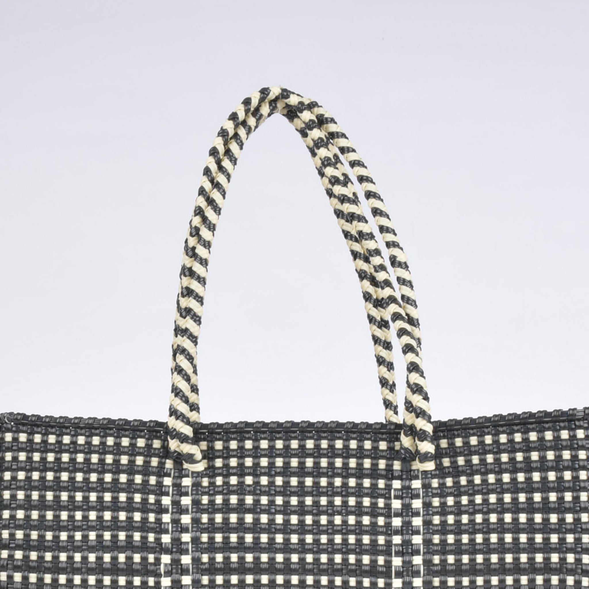 メルカドバッグ Lサイズ キンガム ブラック×クリーム