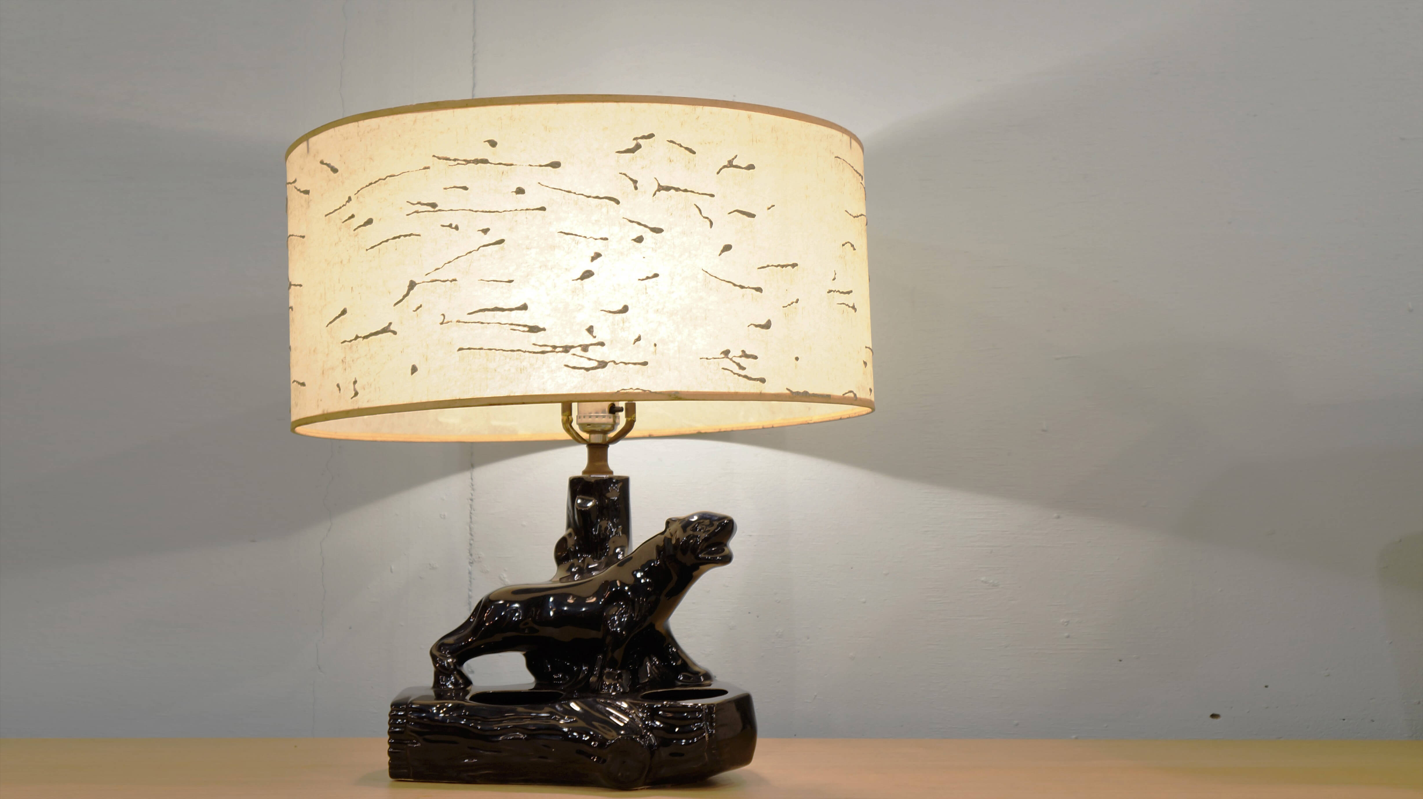 1950's US vintage Black Panther Table Lamp / 1950年代 アメリカ