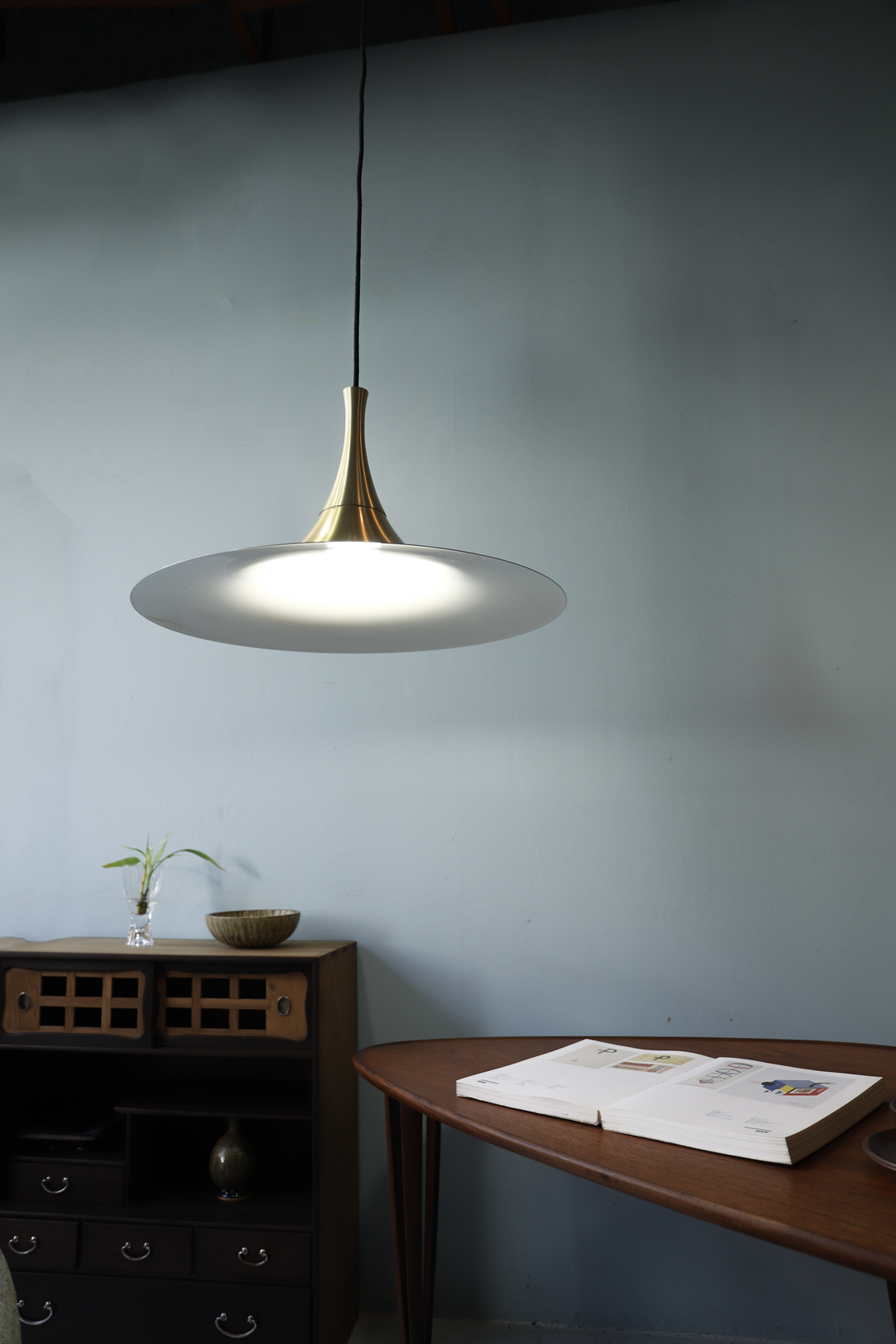 デンマークヴィンテージ ゴールドプレート ペンダントライト/Danish