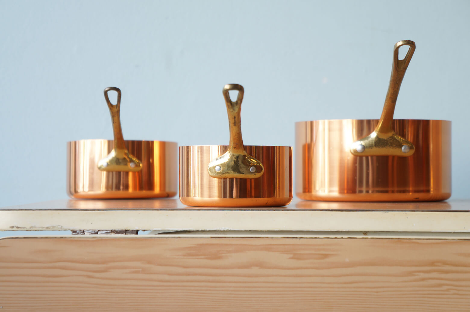 フランス製 銅製 片手鍋 セット フライパン キッチン雑貨 レトロ/Les