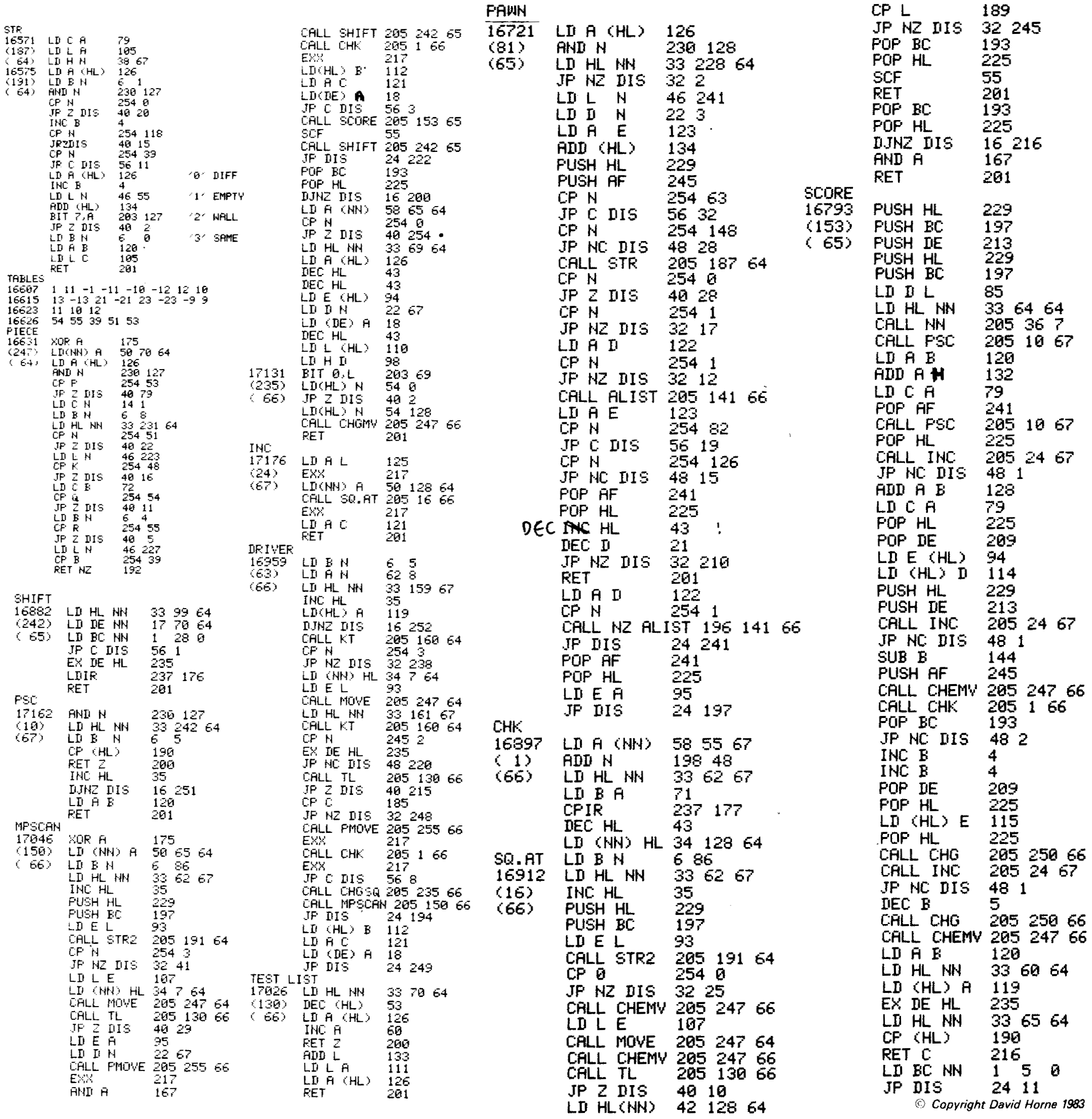 Full ZX-81 Chess in 1K