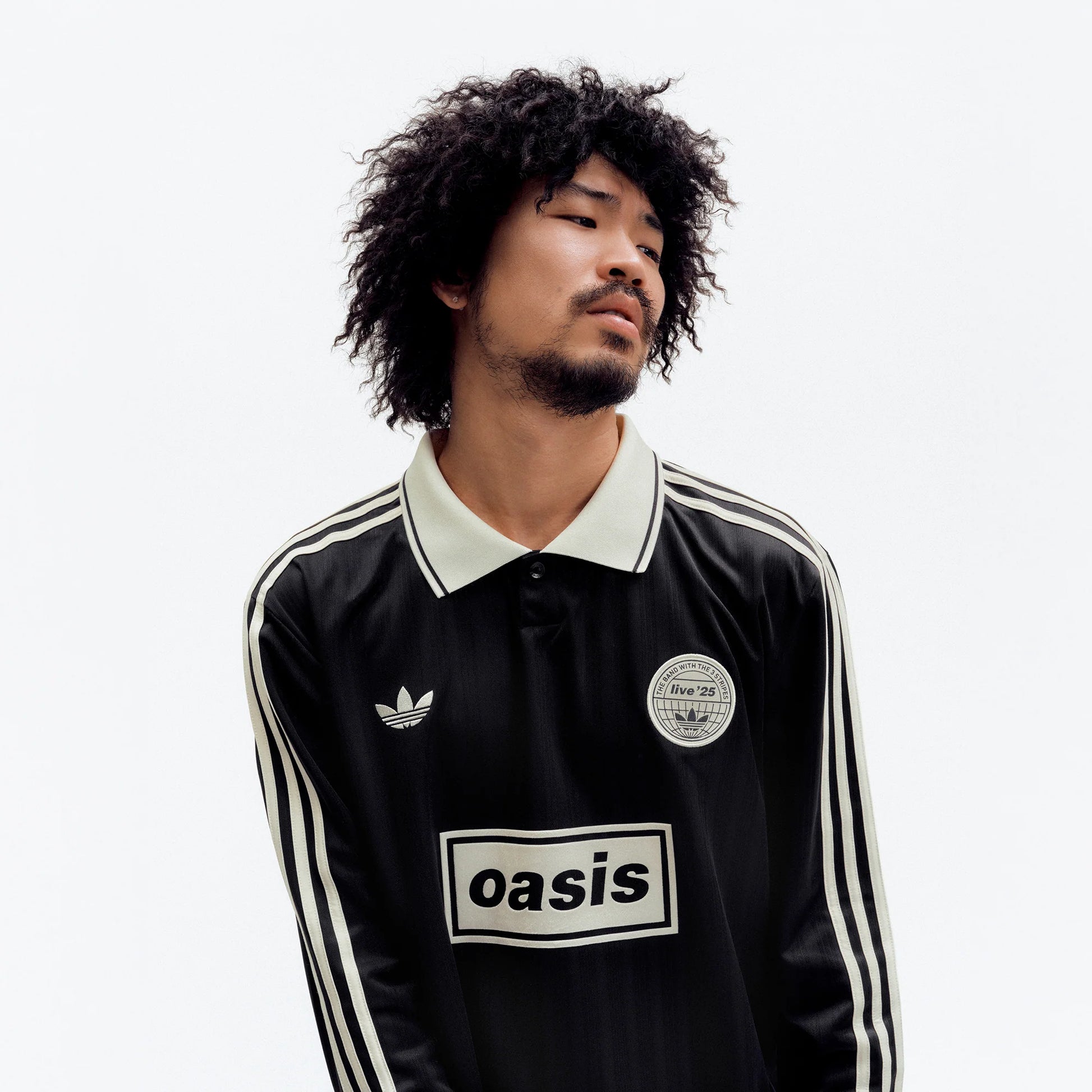 Live '25 adidas Long Sleeve Football Shirt Black/Cream White – Oasis