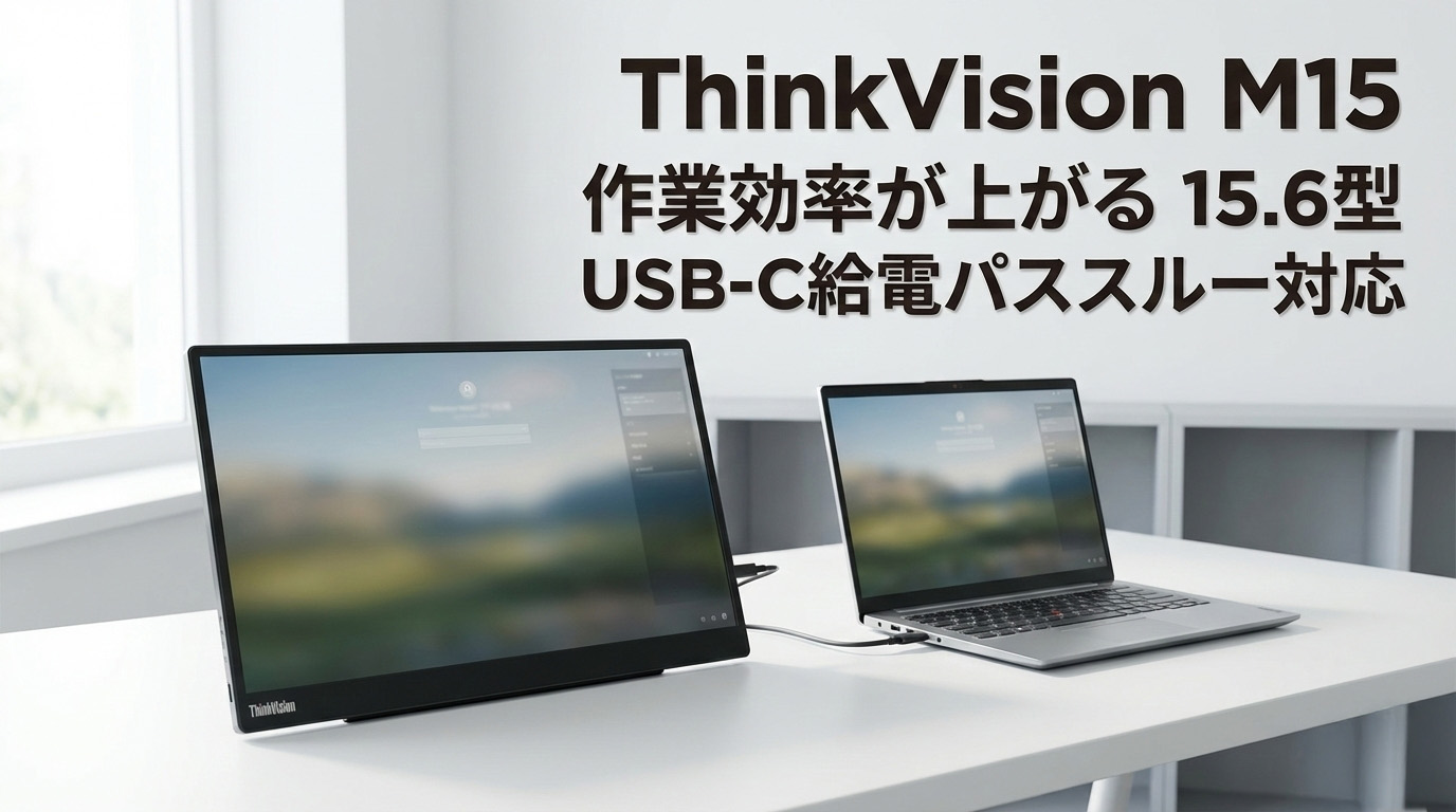 ThinkVision M15(15.6型モバイル/1920×1080/IPS/USB-C)レビュー