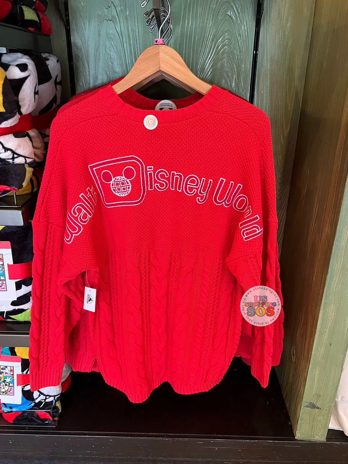 WDW - Spirit Jersey “Walt Disney World” Red Cable Knit Sweater