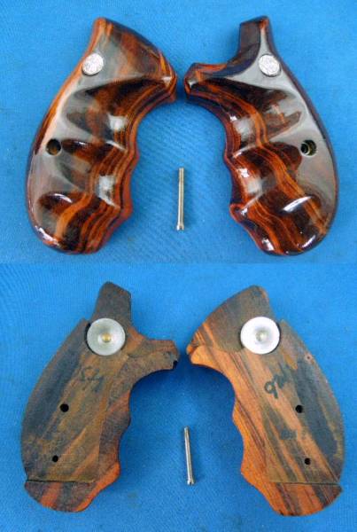 S&W実物純正Kフレームラウンドバット木製コンバットグリップ - USPD GEAR