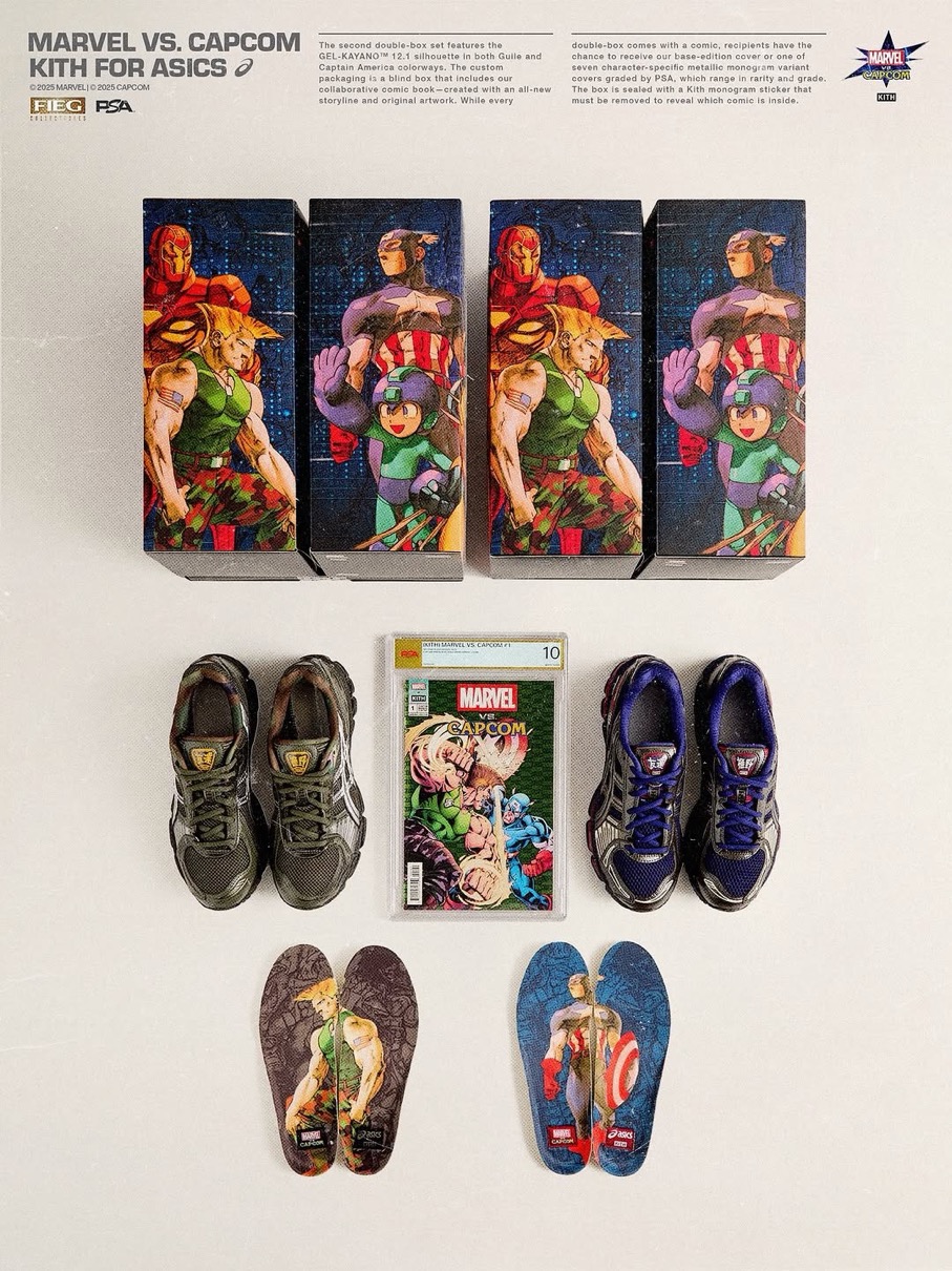 Kith x ASICS for Marvel vs. Capcom コラボスニーカーが国内11月14日
