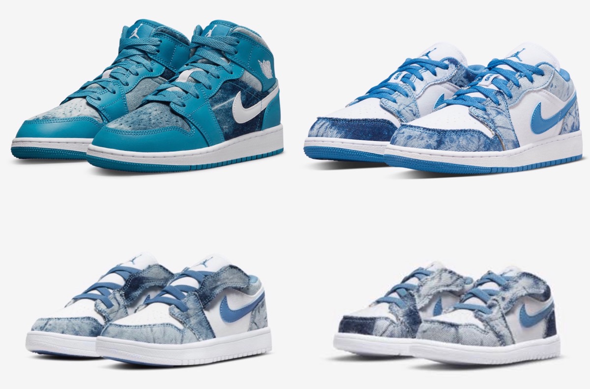 キッズサイズの Nike Air Jordan “Washed Denim” Packが国内4月22日/4