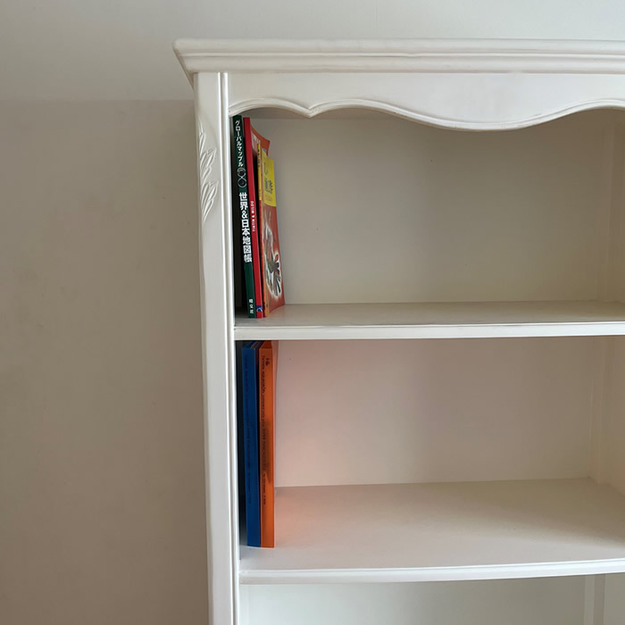 白い学習机 リリーホワイト＆シック ブックシェルフ