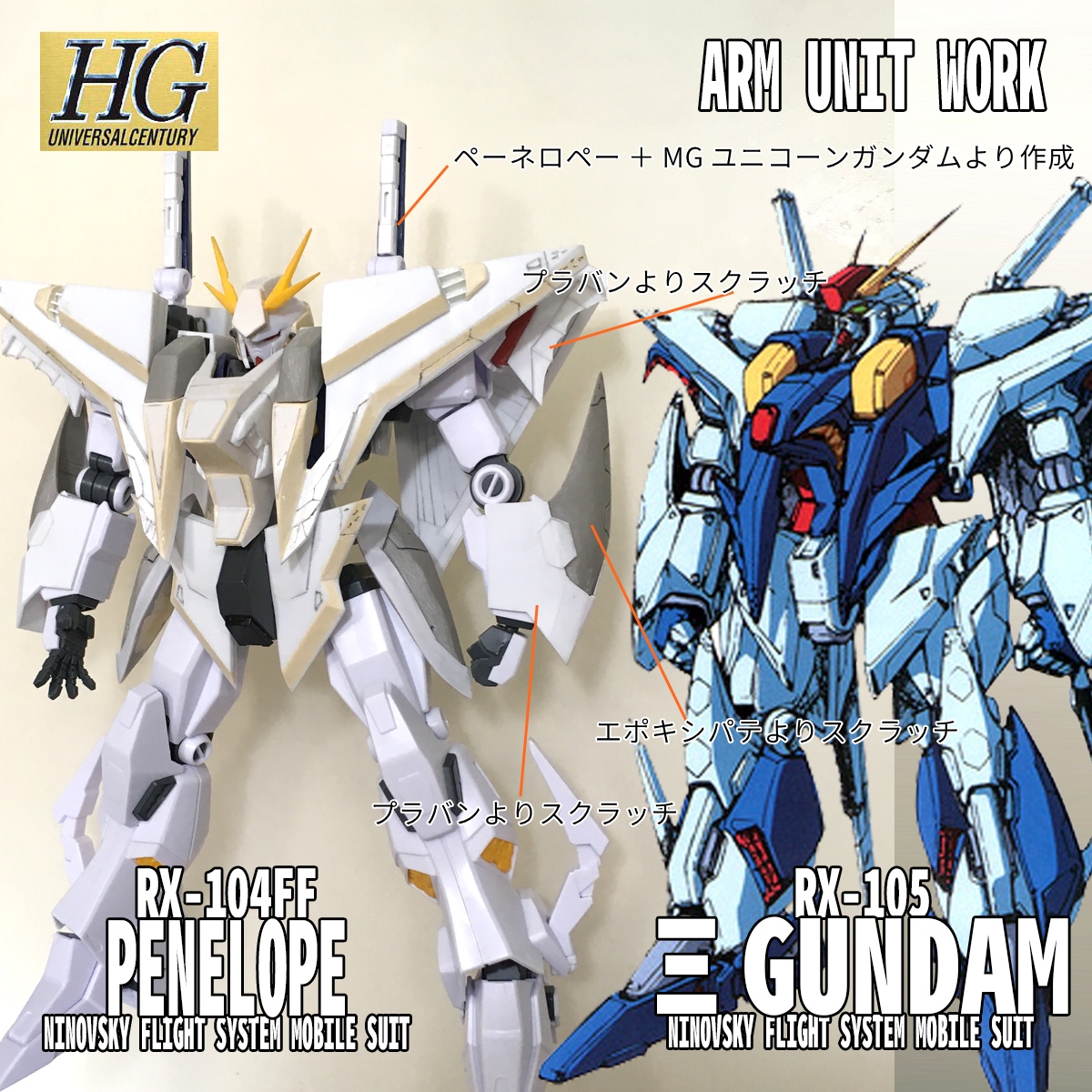 HGUC ペーネロペー → HGUC クスィーガンダム 腕部改造編 「司令