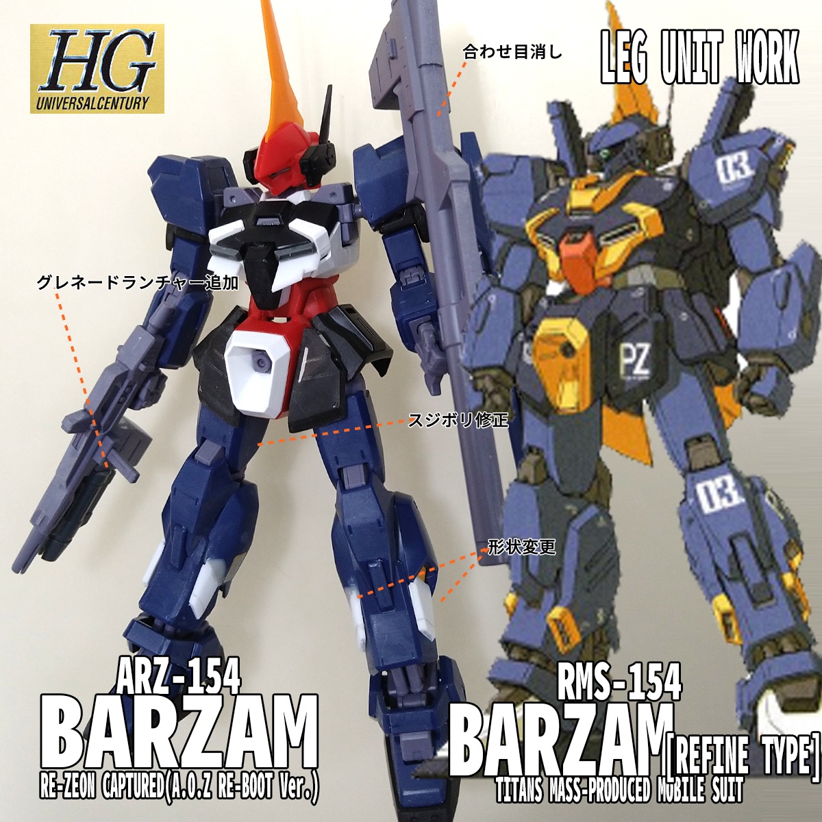HGUC バーザム レジオン鹵獲仕様 (A.O.Z RE-BOOT版) → HGUC バーザム