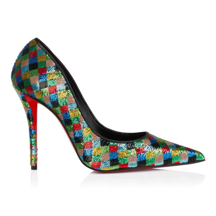 Miss Z Arlequin - 100 mm Pumps - Micro-sequins embroidered crepe