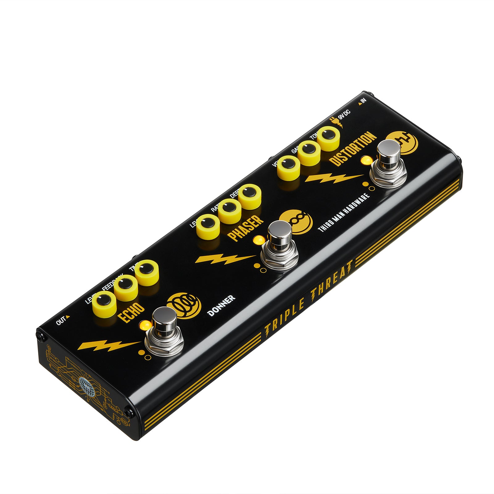 Triple Threat 3-in-1 Analog Multi-Effects Pedal Donner X Third Man