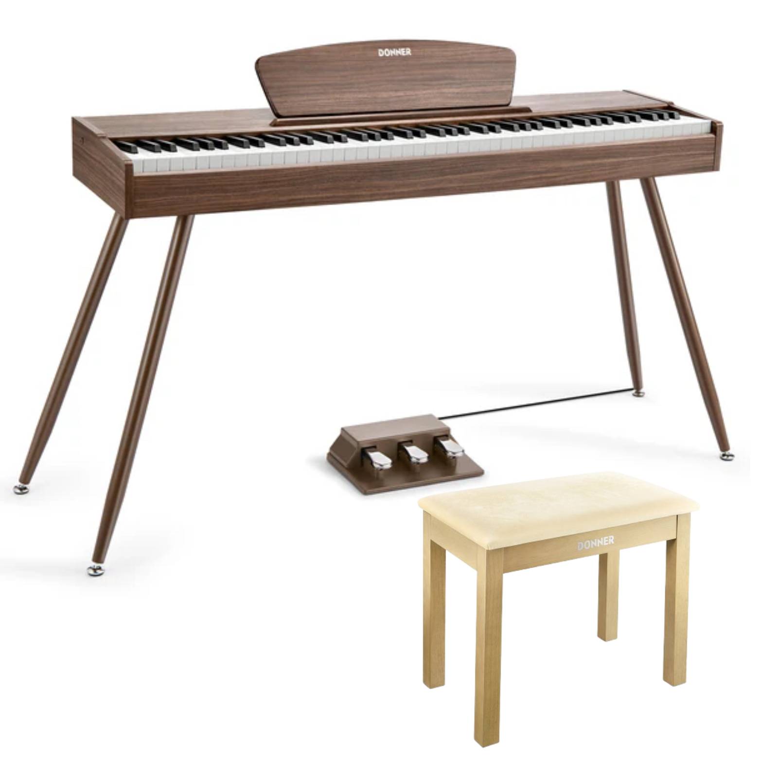 DDP-80 Wooden 88 Key Weighted Upright Digital Piano for Home Donner