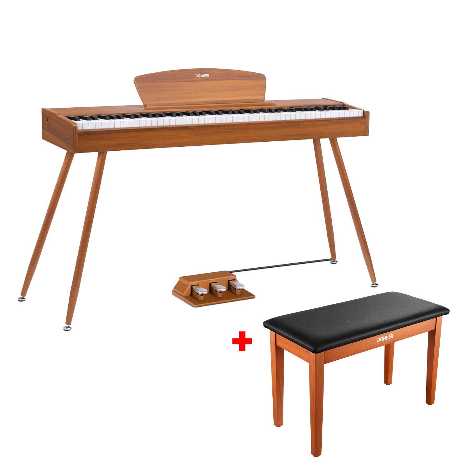 DDP-80 Wooden 88 Key Weighted Upright Digital Piano for Home Donner