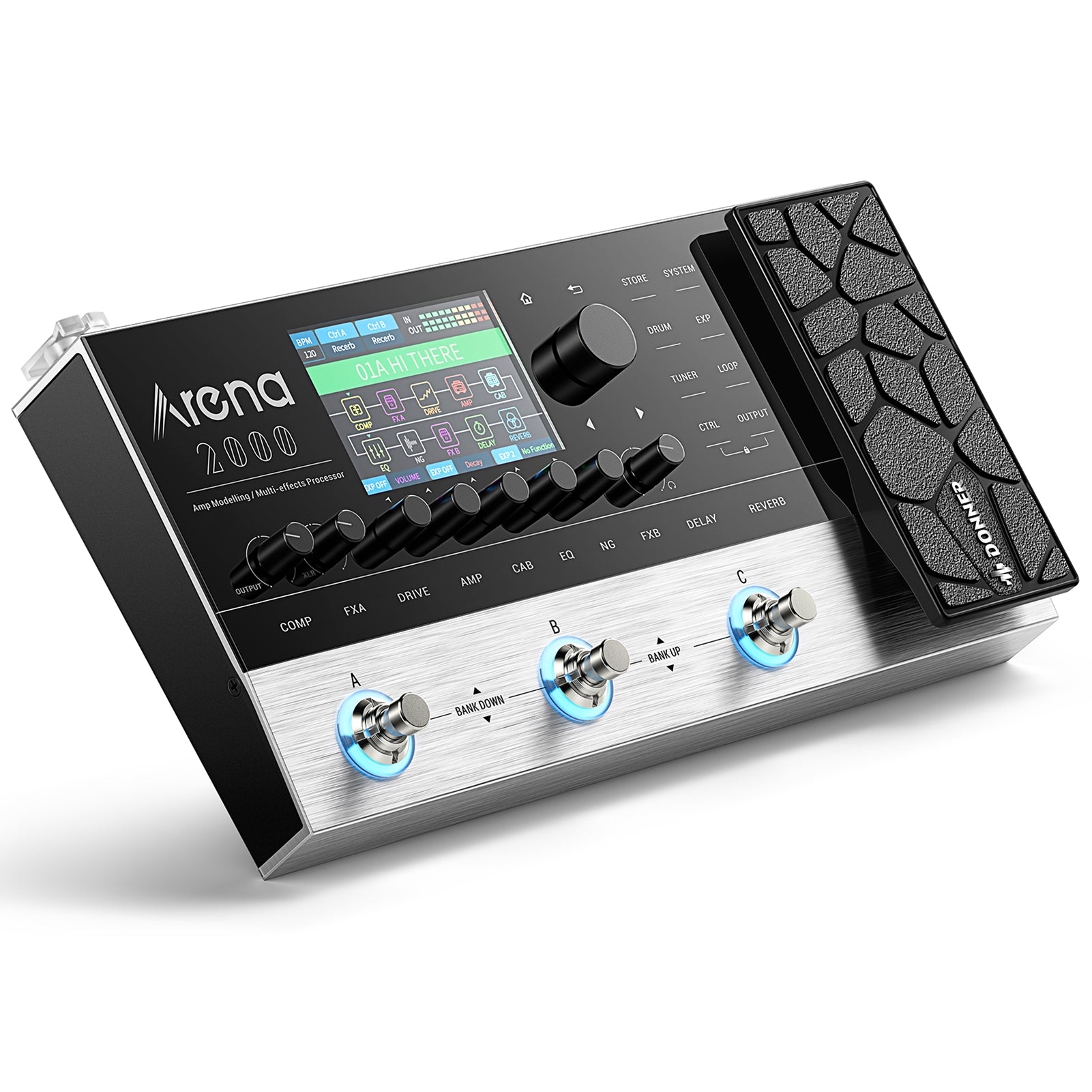 Arena 2000 Multi-Effect Guitar Pedal AMP Modeling Processor Donner
