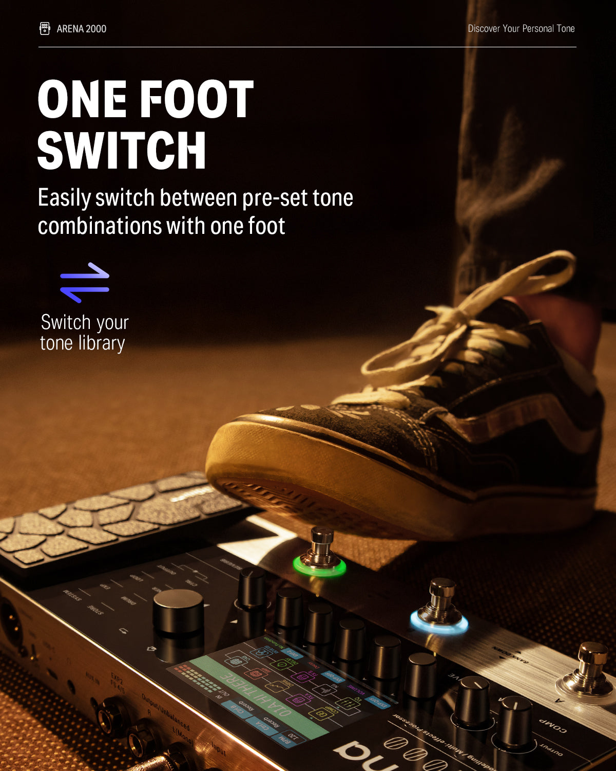 Arena 2000 Multi-Effect Guitar Pedal AMP Modeling Processor Donner