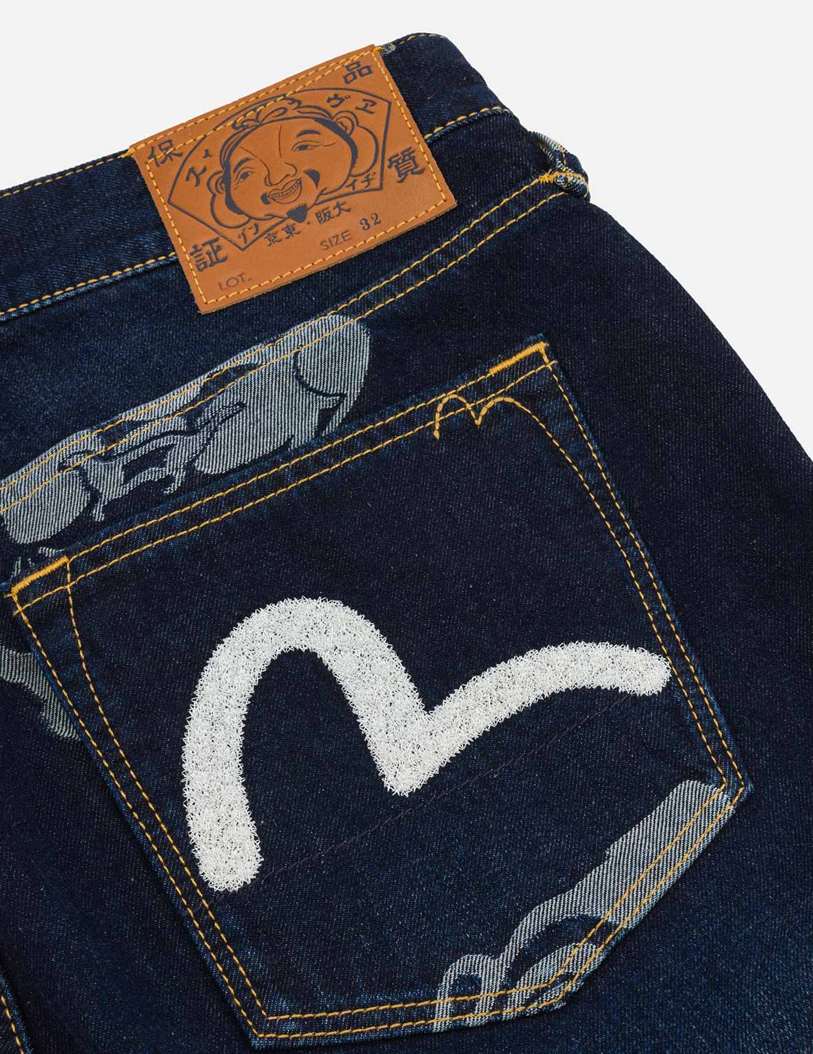 Seagull Embroidery and Godhead Jacquard Straight Fit Jeans – EVISU