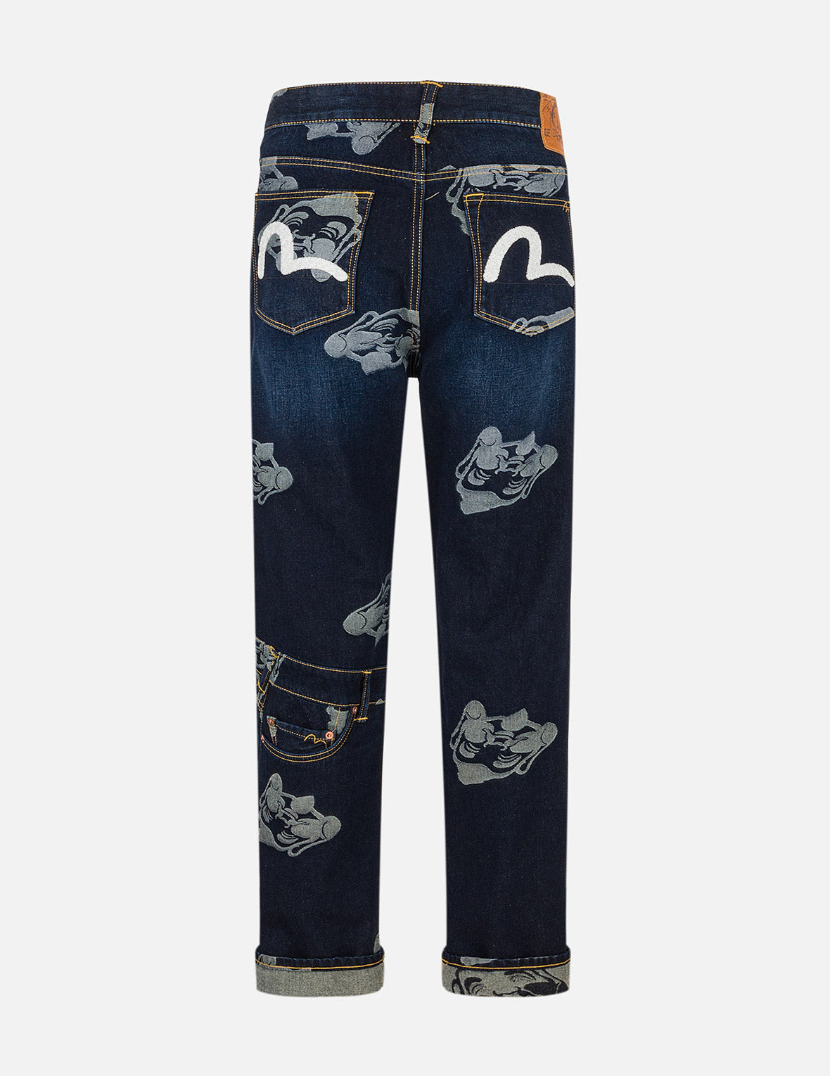 Seagull Embroidery and Godhead Jacquard Straight Fit Jeans – EVISU