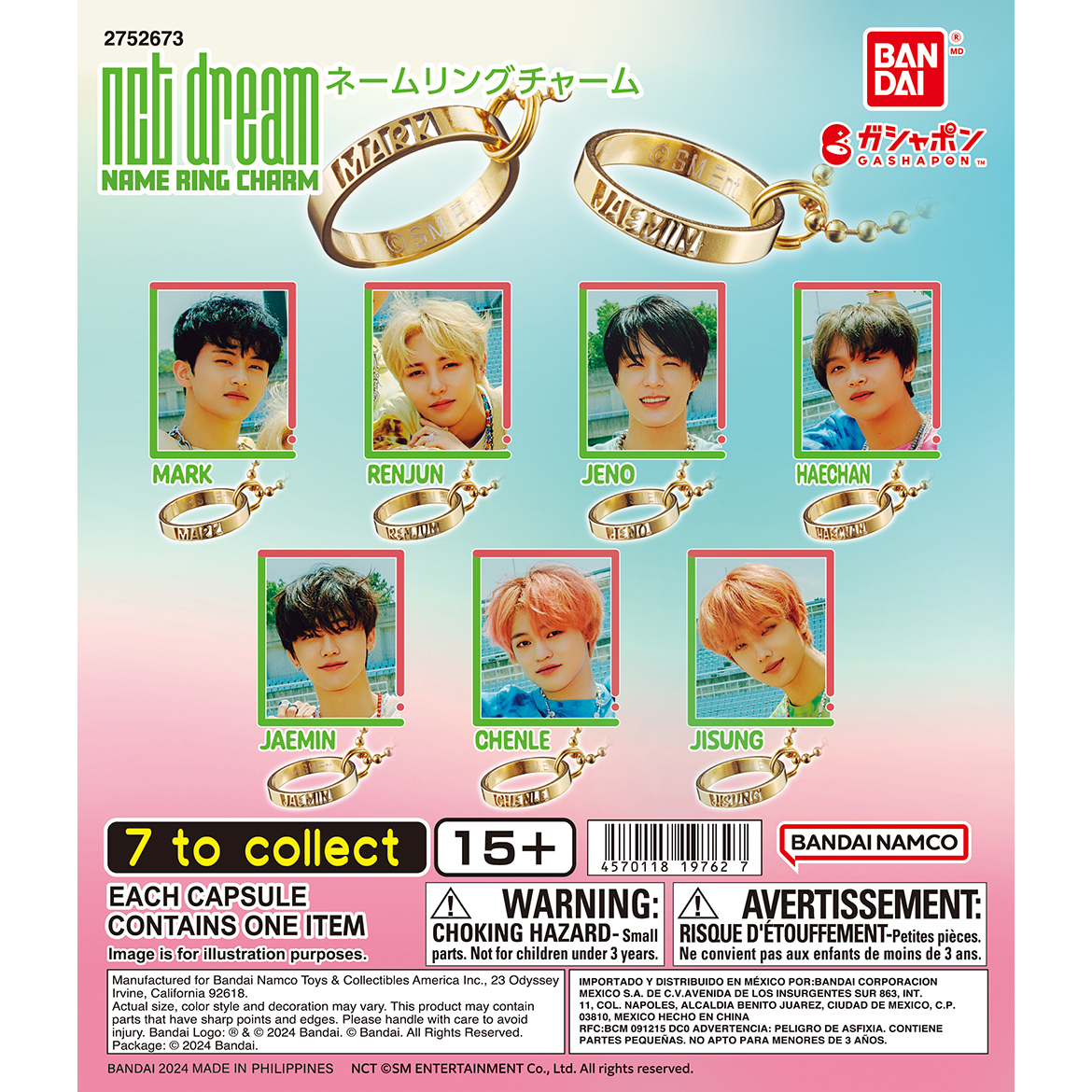 NCT DREAM NAME RING CHARM | NEW | Gashapon US official