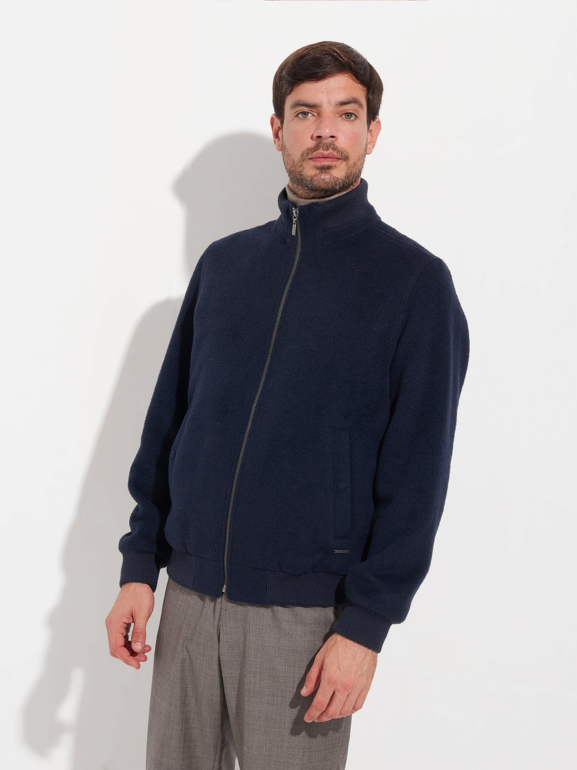 Alois Jacket Baby Alpaca Color Blue