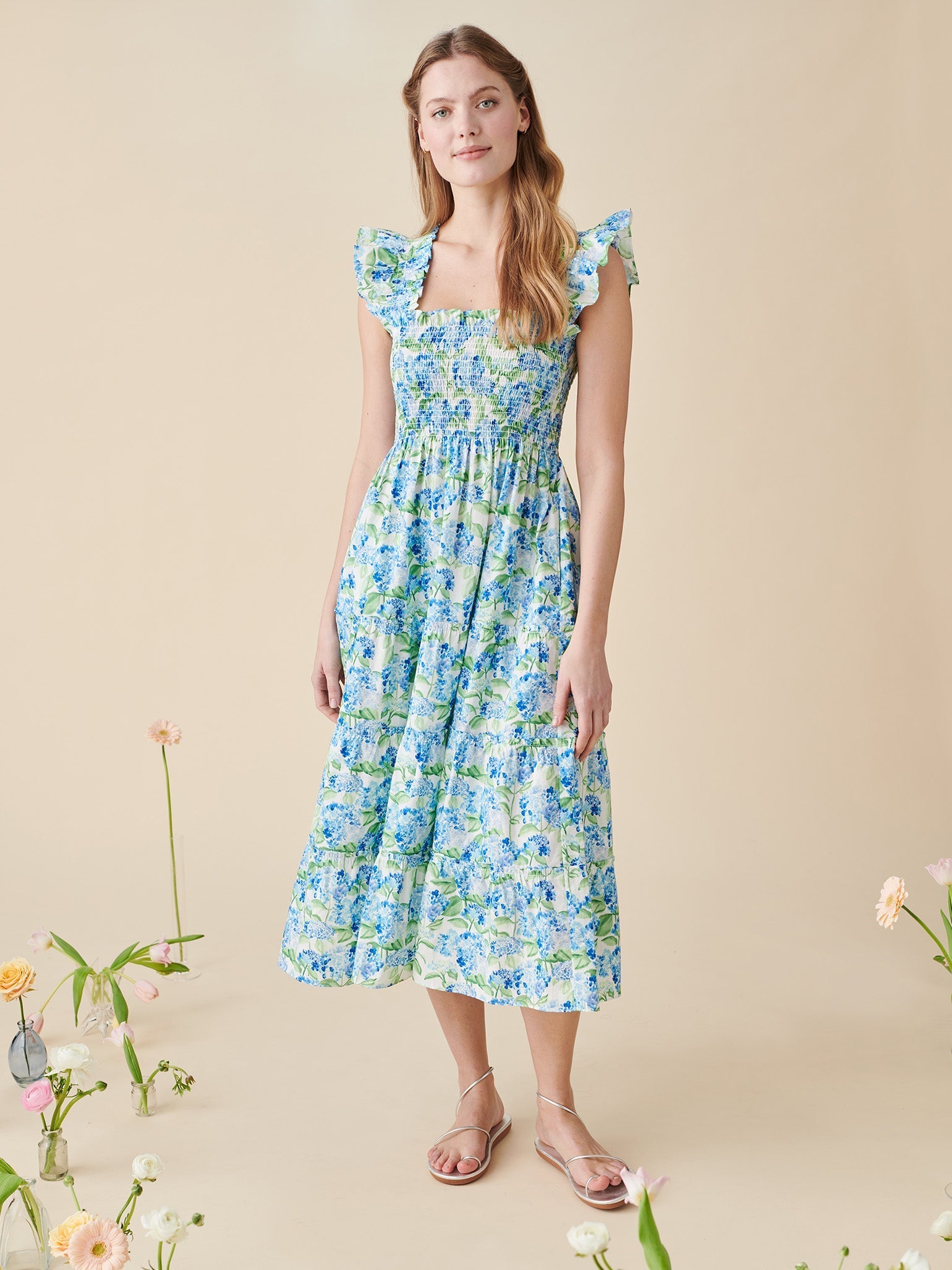 Hill House Home X La Coqueta Blue Watercolour Hydrangea Ellie Nap