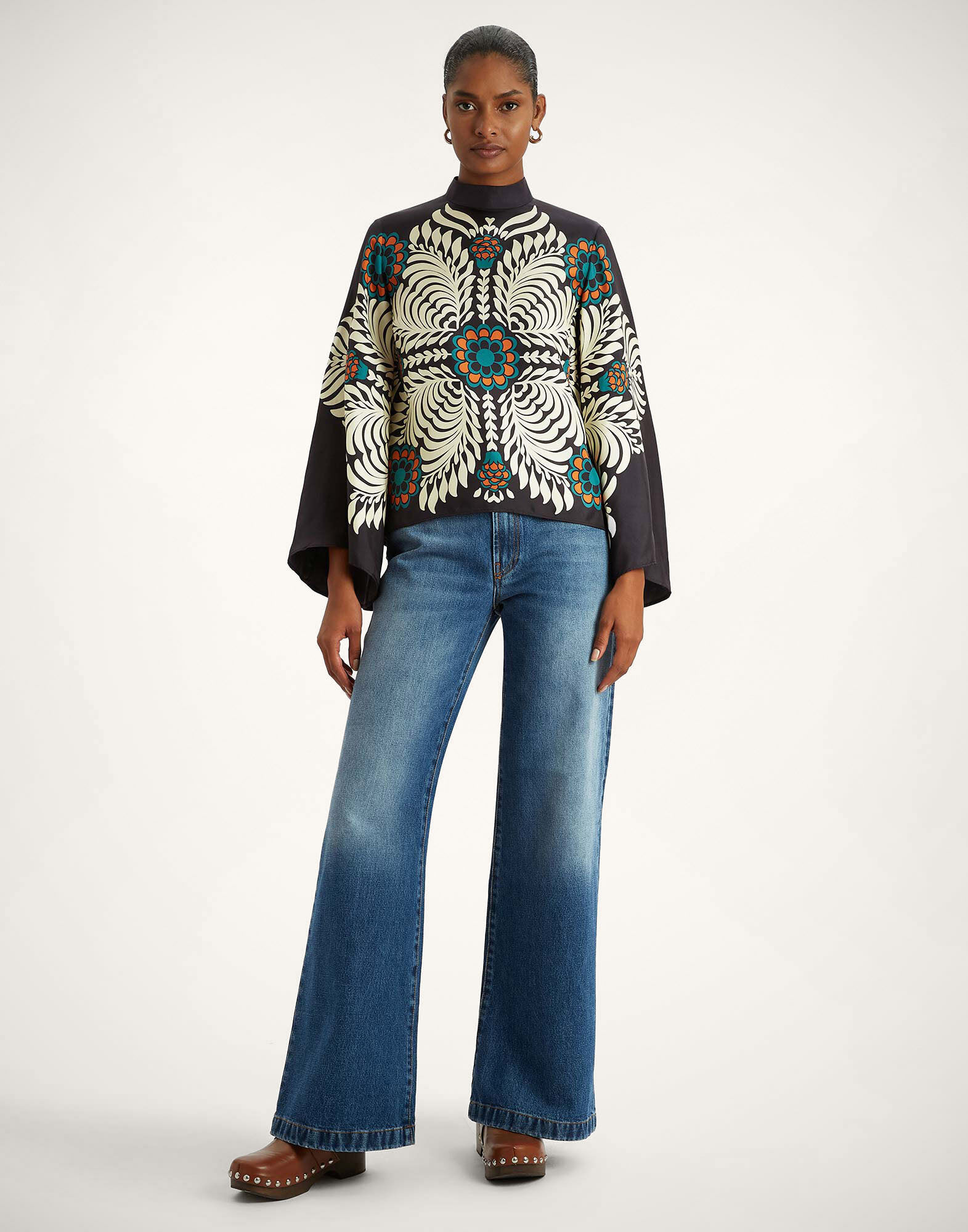 Make An Exit Top in Mix Tiles Placée Black for Women | La DoubleJ US