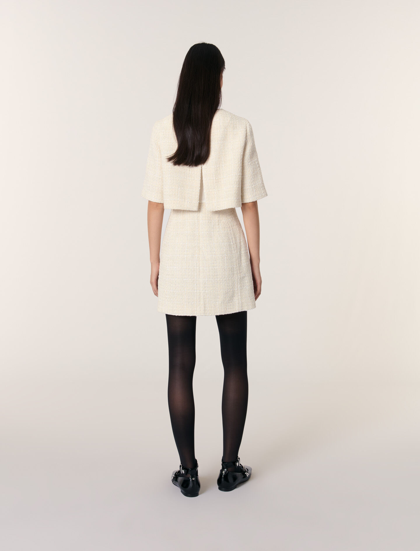 Tweed 2-in-1 mini dress White For Women | Maje