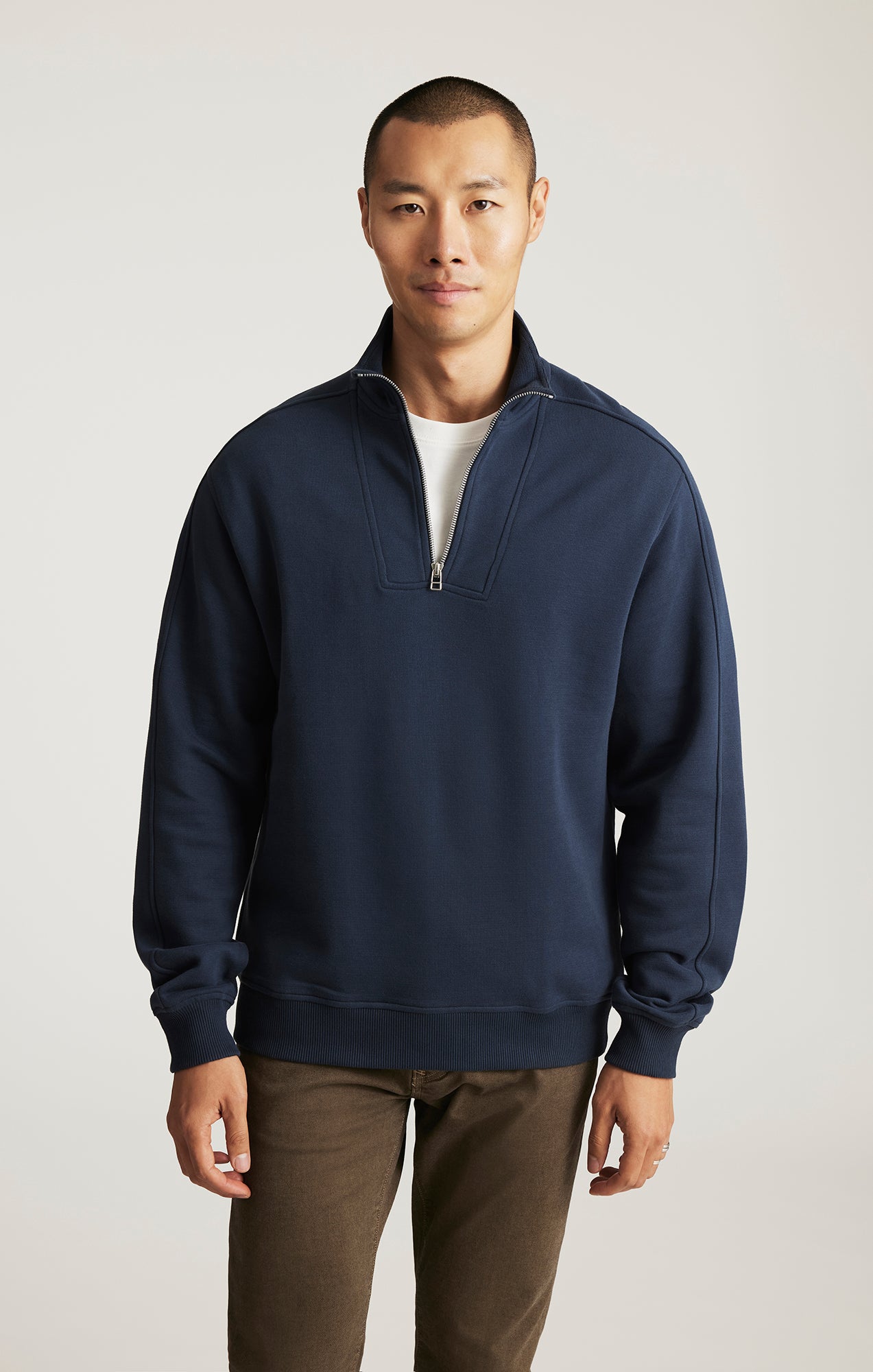 Mavi Men's Edition Half Zip Sweatshirt In Total Eclipse – Mavi Jeans