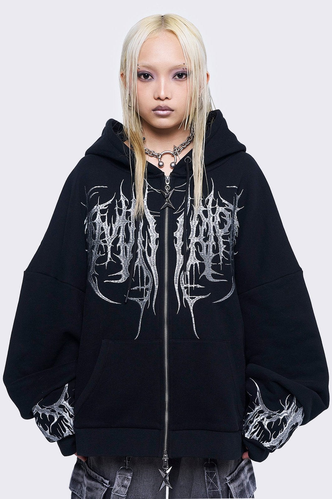 CHRONOIZM FRINGE ZIP HOODIE クロノイズム XL TOPS | CHRONOIZM