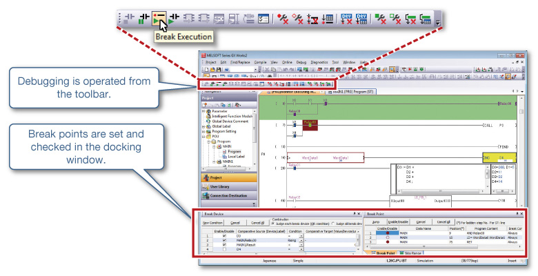 PLC Software GX Works2 Debugging | Mitsubishi Electric Automation