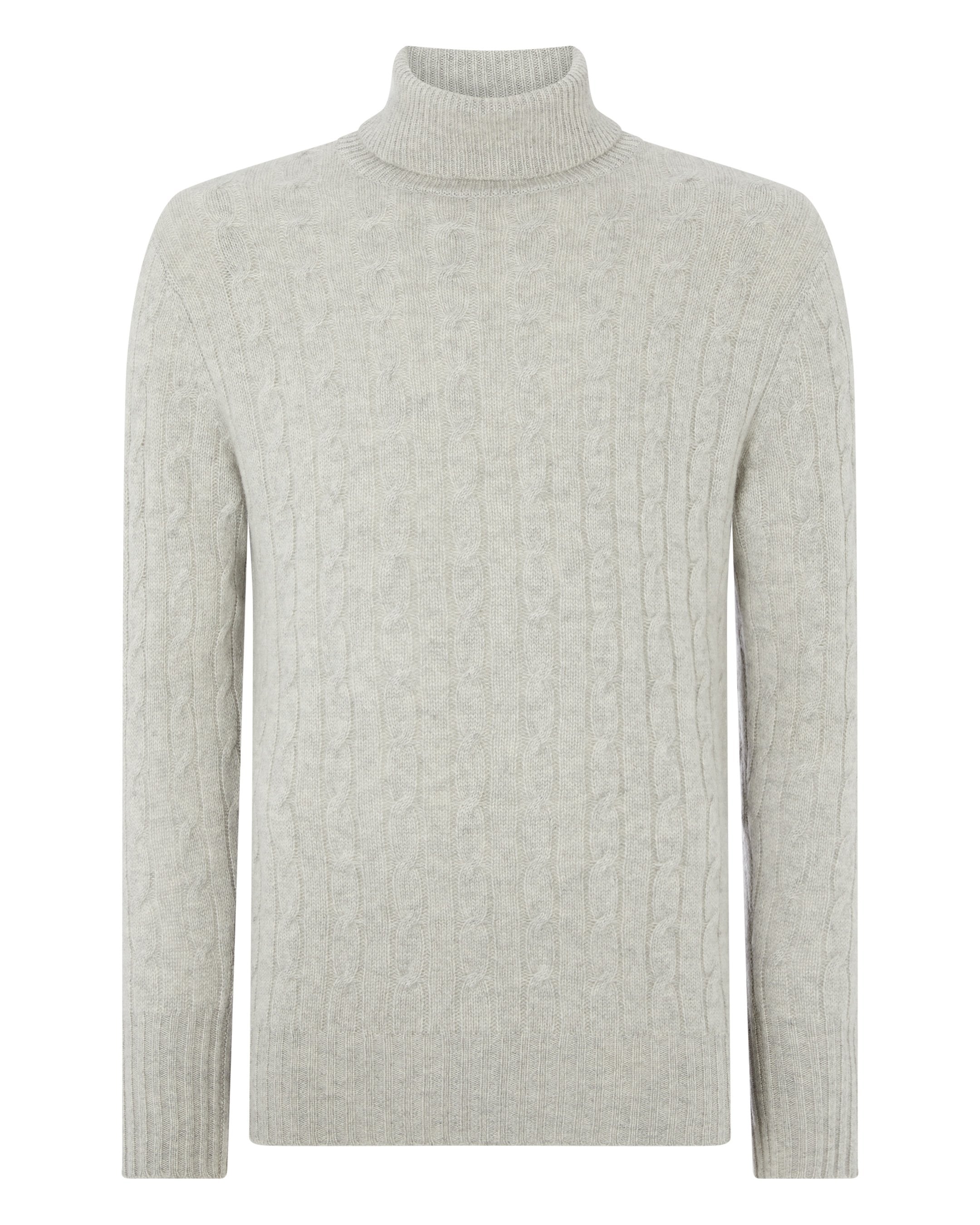 007 Cable Turtle Neck Sweater Fumo Grey | N.Peal