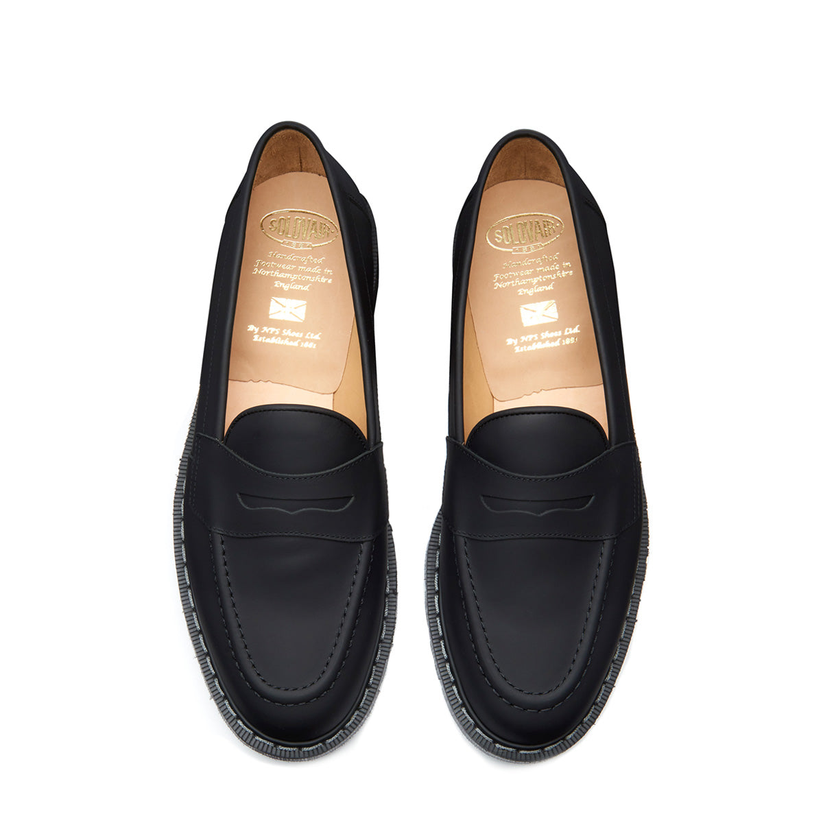 Black Greasy Penny Loafer | Solovair | Classic Collection | Made