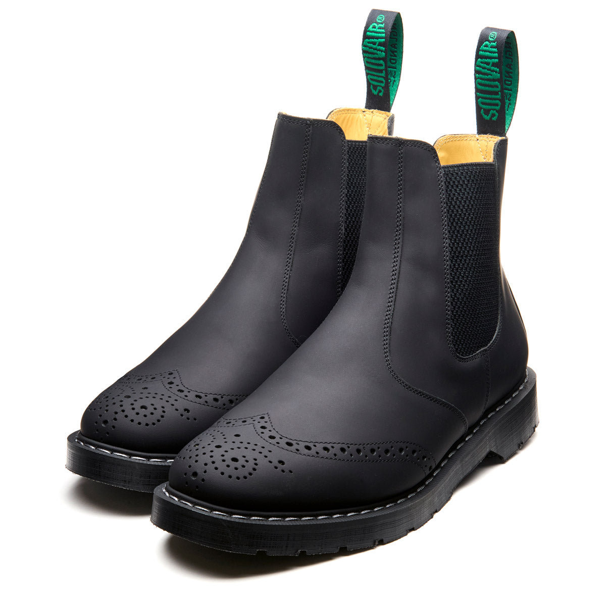 Black Greasy Dealer Brogue Boot | Solovair | Solovair Classic