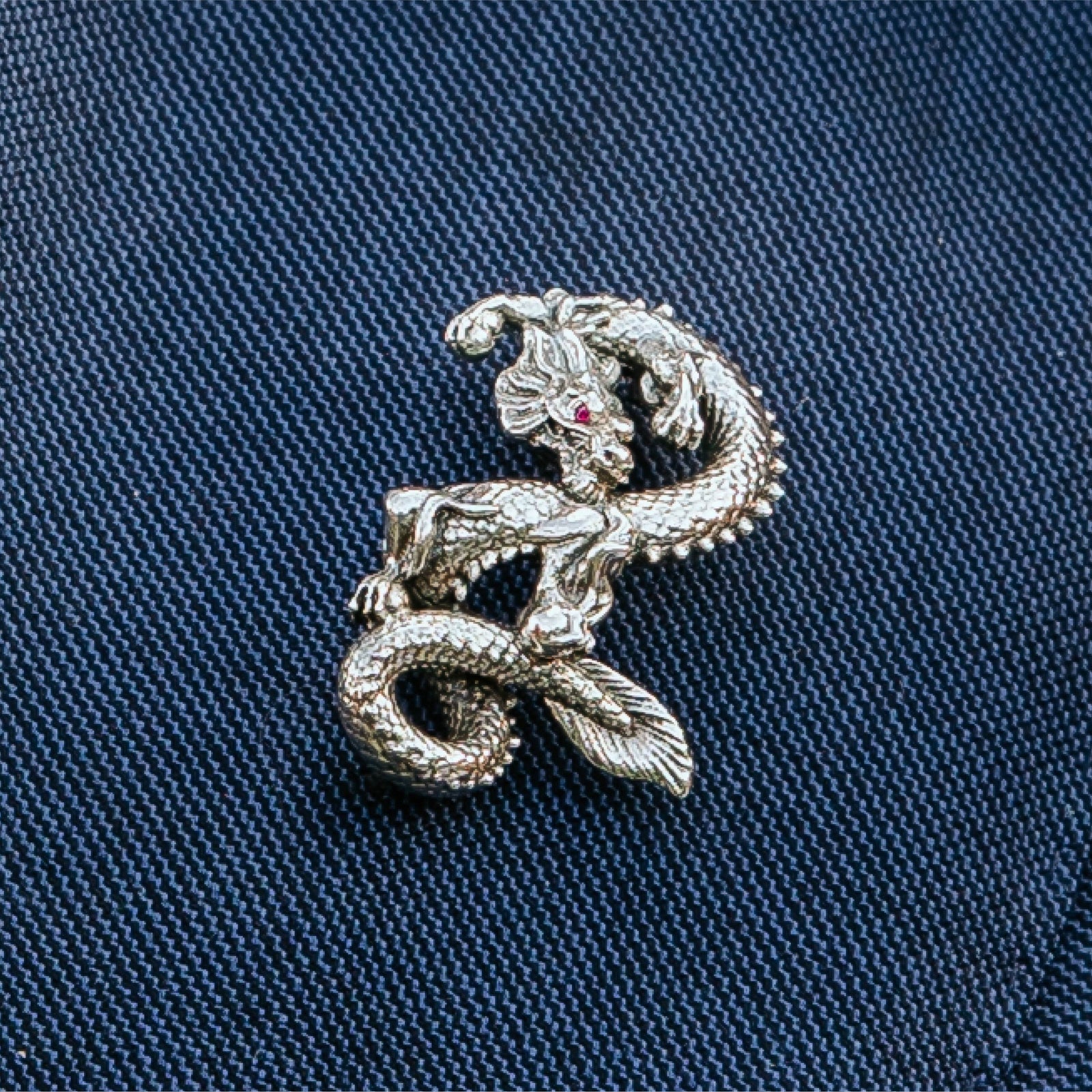 Year of the Dragon | Dragon Zodiac Men's Brooch in Silver