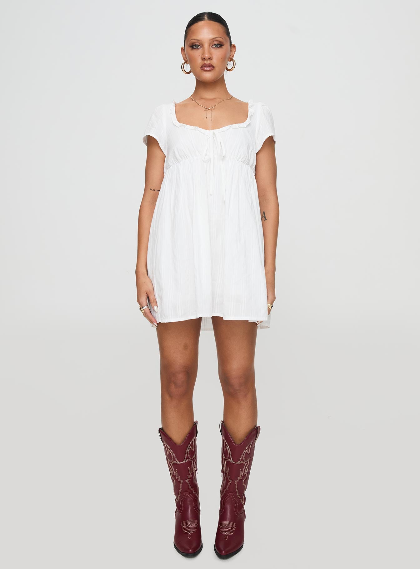 Monsterrat Mini Dress White | Princess Polly