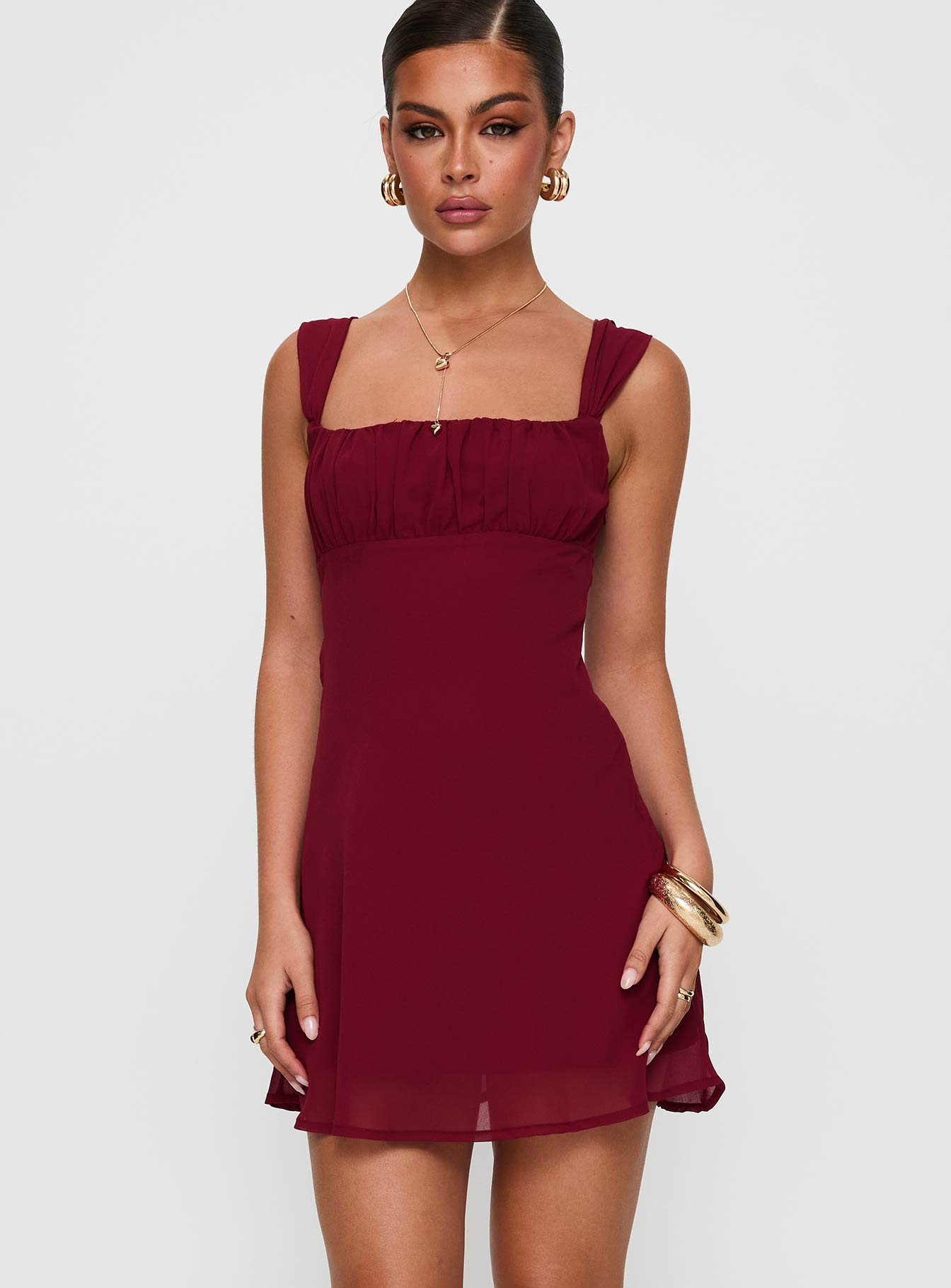 Solasta Mini Dress Red | Princess Polly