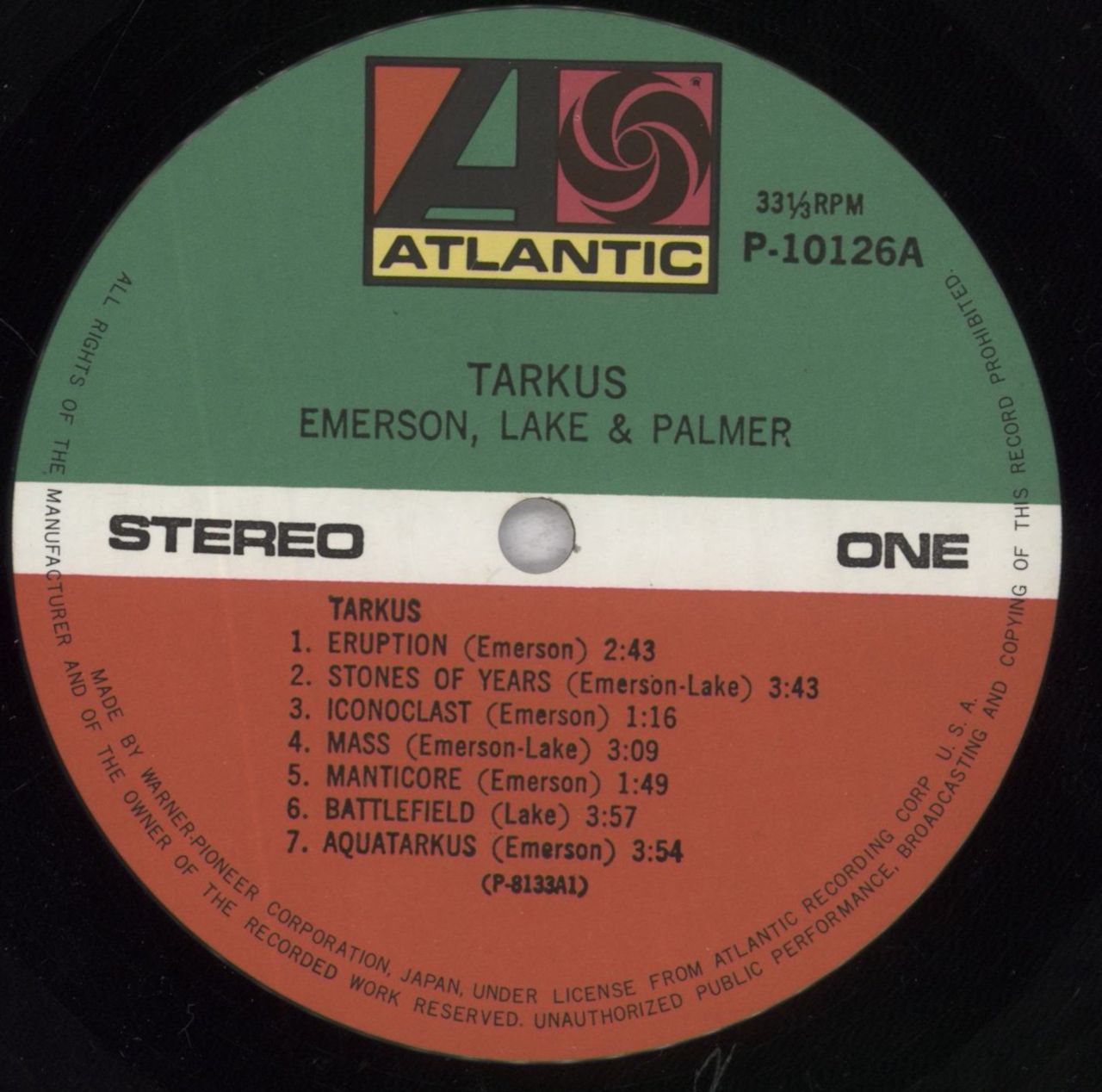 Emerson Lake & Palmer Tarkus Japanese Vinyl LP — RareVinyl.com